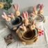 Practical Colorful Easter Felt Basket Cute with Handle Rabbit Egg Basket Cartoon Happy Easter Handbag for Home Decoration