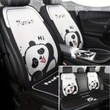 Cute Panda Car Seat Cushion, Comfortable Breathable Dustproof Protection Pad, Decorative Interior for Most Cars, All-Season Use
