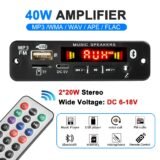 DC 6-18V Mp3 Decoder Board with 2*20W Amplifier Bluetooth 5.0 Car FM Radio Module TF USB Recording Call Lossless Motherboard