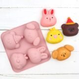 Dog Chocolate Cake Baking Mold Cartoon Animal Pet Treats Mousse Bear Rabbit Ice Cube Tray Jelly Soap Decorating Cupcake Topper