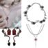Gothic Punk Y2K Metal Red Butterfly Tassel Chain Pendant Bead Choker Necklace For Women Vintage Fashion EMO Charm Jewelry Gift