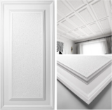 Drop Ceiling Tiles 24×48 inch White 12-Pack 96 Sq.ft, 3D Wainscoting Panels Glue Up 2×4 FT, Easy Install Lightweight PVC