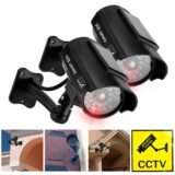 Dummy CCTV Camera Weatherproof Fake Imitation Camera with Flashing Red LED Light CCTV Cam Theft Deterrent Indoor Or Outdoor Use