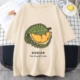 Durian T-shirt Women Tshirts Shirt Graphic Print Short Sleeve Summer Tees Fashion Casual Tops Women Clothing Graphic T Shirts