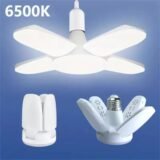 E27 Fan Blade Foldable Led Light Bulb For Home 28W Ac220V 110V Spotlights 6500K White Ceiling Lights Lamp For Warehouse Garage