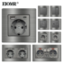 Set of 3 Sockets with Safety Contacts, Socket Adapter, Intermediate Socket with Switch, Switchable Socket, Socket Adapter with Child Lock, Suitable for Bedroom, Kitchen, Office