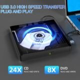 External Bluray Drive 7 in 1 CD DVD Bluray Player Burner USB 3.0 2 in 1 Support SD TF Card Reader Writer for Laptop Windows MAC