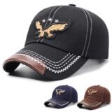 Fashionable Eagle-Embroidered Outdoor Sun Hat – Baseball Cap Style for Vacation & Leisure