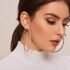 4/1Pair Stainless Steel Circle Hoop Earring Zirconia Huggie, 14K Gold Plated Cartilage Piercing Earrings for Women Men Wholesale