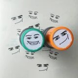 Faucet Inkable Fun Emotion Seal Toy Anime Characters Pressable Novelty Gag Face Seal for Creative Fun Kid’s Toy Quick-drying