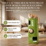 Felt Cat Tree House Multi Layer Design And Scratching Board For Indoor Pet Use