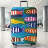 Fish school pattern luggage protection cover, suitable for 18-32 inch luggage covers, luggage handle gloves, travel accessories