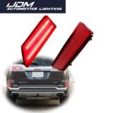 For GMC Terrain 2016 2017 Red LED Car Rear Bumper Reflector Lights Function as Tail/Brake Light Stop Light Rear Fog Light 12V