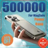 For IPHONE Ultra-thin 500000mAh Mobile Power Bank MagSafe Magnetic Wireless Fast Charging Portable Electronic Display For iPhone