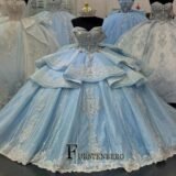 FURSTENBERG Quinceanera Dresses in Blue Tiered Ruffles Rhinestones Party Gowns Floor Length Vestidos De 15 Anos Customized