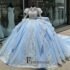 FURSTENBERG Quinceanera Dresses in Blue Tiered Ruffles Rhinestones Party Gowns Floor Length Vestidos De 15 Anos Customized