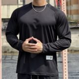 High quality Autumn men long sleeved T-shirt Fashion sport Round Collar fitness running mesh Breathability Training T-shirt men