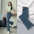 Spring 2025 Women’s Retro Micro Flared Jeans High Waist Cotton Stretch Denim Ro ey Slimming Bootcut Pants Wear Resistant