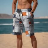 Hyper-Real 3D Plaid Men’s Shorts – Eye-Catching Check Pattern with Depth Illusion, Perfect for Summer Casual Wear