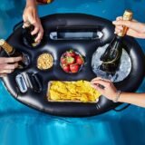 Inflatable Drinks Holder Pool Beer Drinks Holder Multifunctional Drinks Cooler Tray PVC Blow Up Cup Coasters for Summer Party