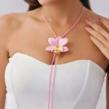 Ingemark Romantic Colorful Petal Flower Pendant Choker Necklace for Women New Trend Boho Adjustable Chain Wedding Jewelry Gift