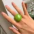 IngeSight.Z Korean Transparent Acrylic Geometric Chunky Ring Women Charm Colourful Rainbow Resin Knuckle Finger Rings Jewelry