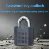 Intelligent Password Padlock with Key, Outdoor Waterproof, Home Anti-theft Lock Head, Button Lock, Storage Warehouse Door Lock