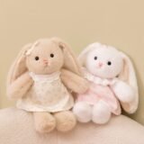 Kawaii Princess Rabbit Plush Toy Soft Stuffed Long Ears Bunny Doll Funny BabySleeping Companion Room Decor Girls Birthday Gift