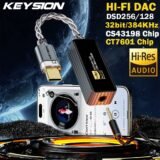 KEYSION 384kHz DSD256 CS43198+CT7601 USB DAC Audio HiFi Decoder Headphone Amplifier Type-C To 3.5mm for iOS Mac Win10 Android