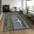 Green Lawn Airplane Runway Runner Rug Children’s Game Climbing Mat Living Room Bedroom Bedside Sofa Edge Home Decoration Mat