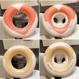 Korean INS Safe Kids Swimming Ring Anti Rollover Heart Shape Thickened Inflatable Seat Armpit Float Baby Toddler Pool Water Use