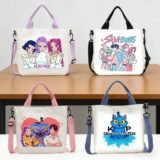 Kpop Demon Hunters Canvas Shoulder Bag Rumi Mira Zoey Boys Girls Tote Bags Cartoon Fashion Portable Storage Crossbody Bag Gift