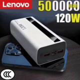 Lenovo 500000mAh 120W Super Fast Charging Power Bank High Capacity External Battery Portable Battery Charger For iPhone Samsung