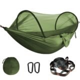 Light Weight Portable Hammock with mosquito net Outdoor Camping Nylon Fabric Travel POP up Mosquito Net Hammock