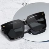 LM 2024 Oversized Design Brand Square Sunglasses Women Men Polarized UV400 Tea Lens Retro Sun glasses Oculos De Sol Masculino
