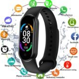 M6 Smartwatch Heart Rate Blood Pressure Monitoring Smart Watch Men Women Fitness Tracker Watch Waterproof Sports Smart Wristband