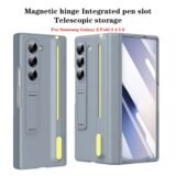 Magnetic Hinge Phone Case For Samsung Galaxy Z Fold 7 3 4 5 6 Screen Glass Protection Retractable Storage Pen Slot Holder Cover