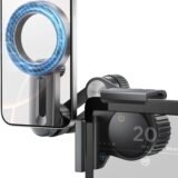 Magnetic Phone Holder 360° Rotating Screen Mount Compatible with 10-21mm Thick Center Console Screens Car Phone Charging Stand