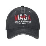 Make America Go Away MAGA Baseball Caps Vintage Distressed Denim CANADA Flag Sun Cap Unisex Outdoor All Seasons Travel Soft Hat