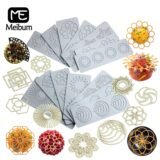 Meibum 22 Types Lace Mat Geometric Patterns Design Fondant Moulds Chocolate Sugarcraft Silicone Cake Molds Dessert Decorate Pad