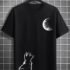 Women’s Y2K CropTops Sexy Short Sleeve T-Shirt 90s Summer Cropped T Shirt with Four Black Cats in Different Poses Print Clothes