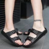 Men’s Two Slippers with Buckles, Adjustable Boken Slippers, Couple Style Outdoor Daily Lightweight