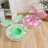 Mermaid Swim Tube Inflatable ﻿Pool Float Pool Accessory Swim Float Ring Green Pink Flowers Pool Summer Water Toys