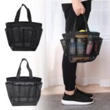 Mesh Beach Bags Tote Bag with 8 Pockets Waterproof Lightweight Foldable Tote Bag Oversized Pool Bag