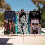 Michael Jackson Beach Towel Cartoon Cute Summer Kids Large Bath Pool Beach Towel Microfiber Absorbent for Swimming Travel
