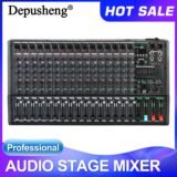Mixing Console Depusheng PA16 Professional DJ Audio Mixer Sound Board Desk System Interface 16 Channel Digital 99 Reverb Effect