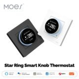 Moes Smart Zigbee Thermostat with Knob, APP Remote & Multilingual Display for Water/Electric/Boiler Heating, Timer & Child Lock