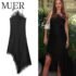 Women’s Halter Neck Fringe Backless Slit Dress Birthday Dress Evening Party Date Night Elegant Sexy Long Dress Evening Gown