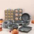 12 Pcs Reusable Silicone Baking Cup Bake Cupcake Mold Dessert Pudding Ramekin Holders Round Baking Cups Muffin Cupcake Liners
