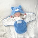 Newborn Baby Quilt Autumn Winter Style Cartoon Single Room Package Wrapped Quilt Cover Animal Pattern Pure Color Velvet Material